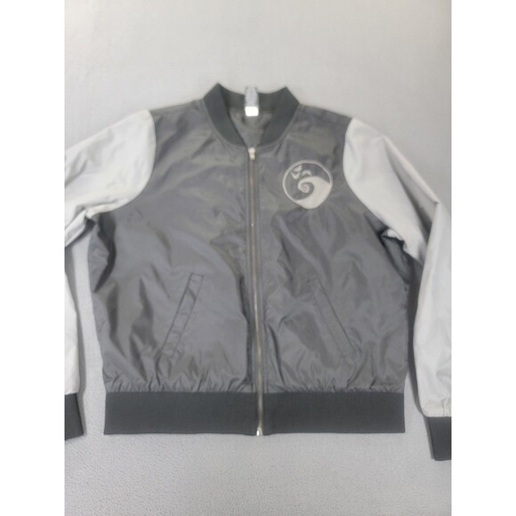 Disney Nightmare Before Christmas Jacket Mens Large Gray Bomber Halloween Town - Picture 6 of 13